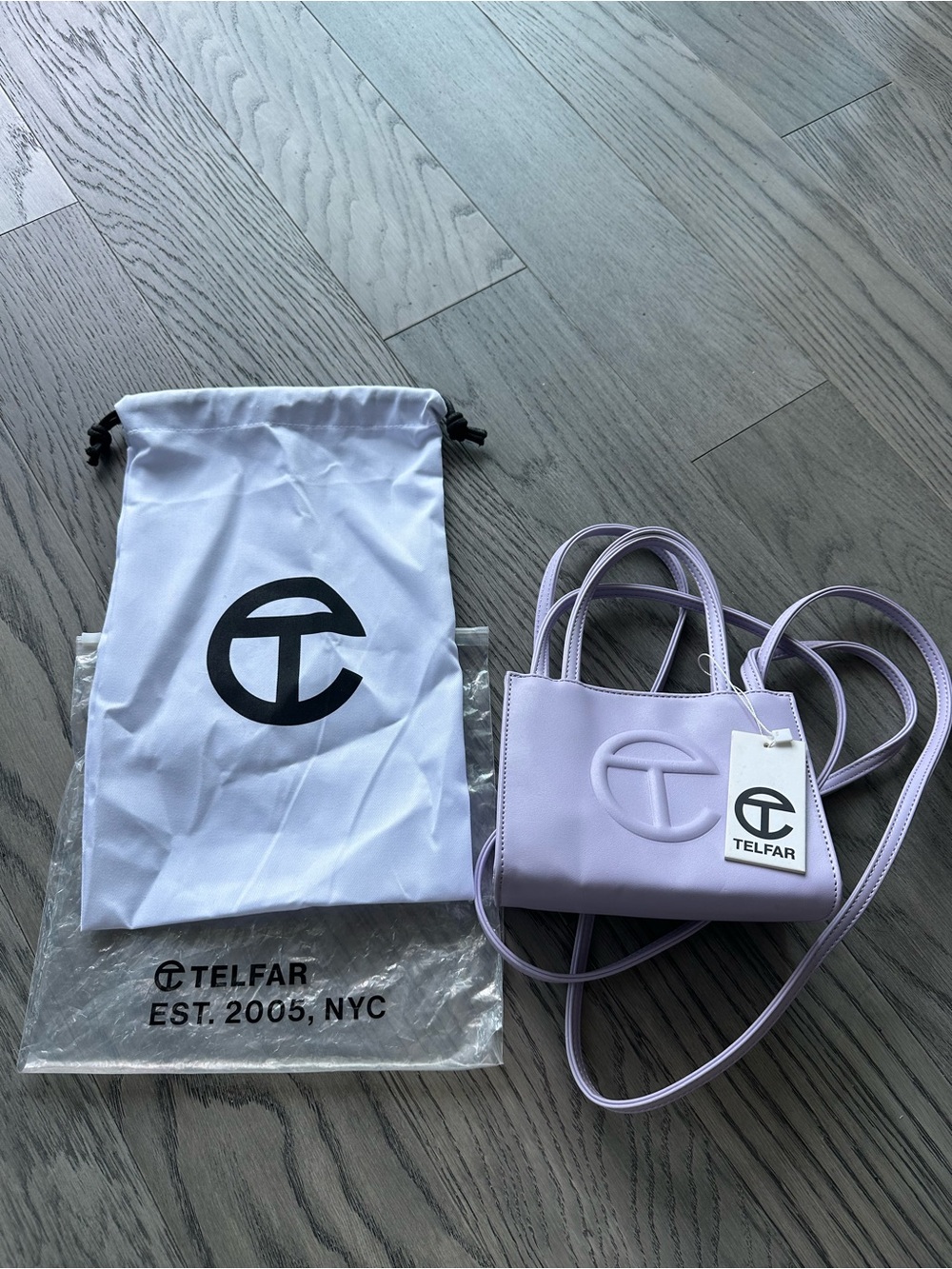 Telfar lavender Mini Shopping Bag with Removable Strap